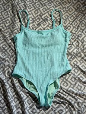 aerie Mint Green Textured One-Piece Swimsuit